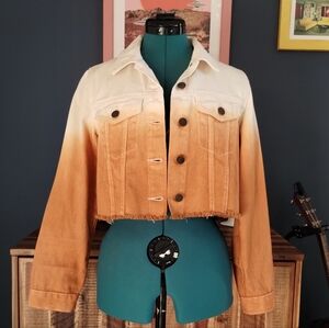 Crop Creamsicle Ombre Denim Jacket M